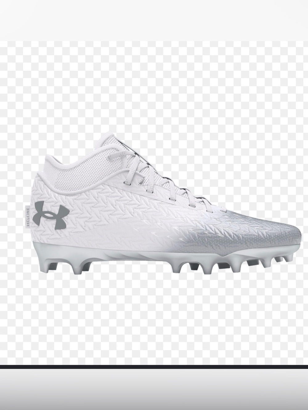 Under Armour Spotlight Franchise RM 4.0 football cleat in white/silver size 13